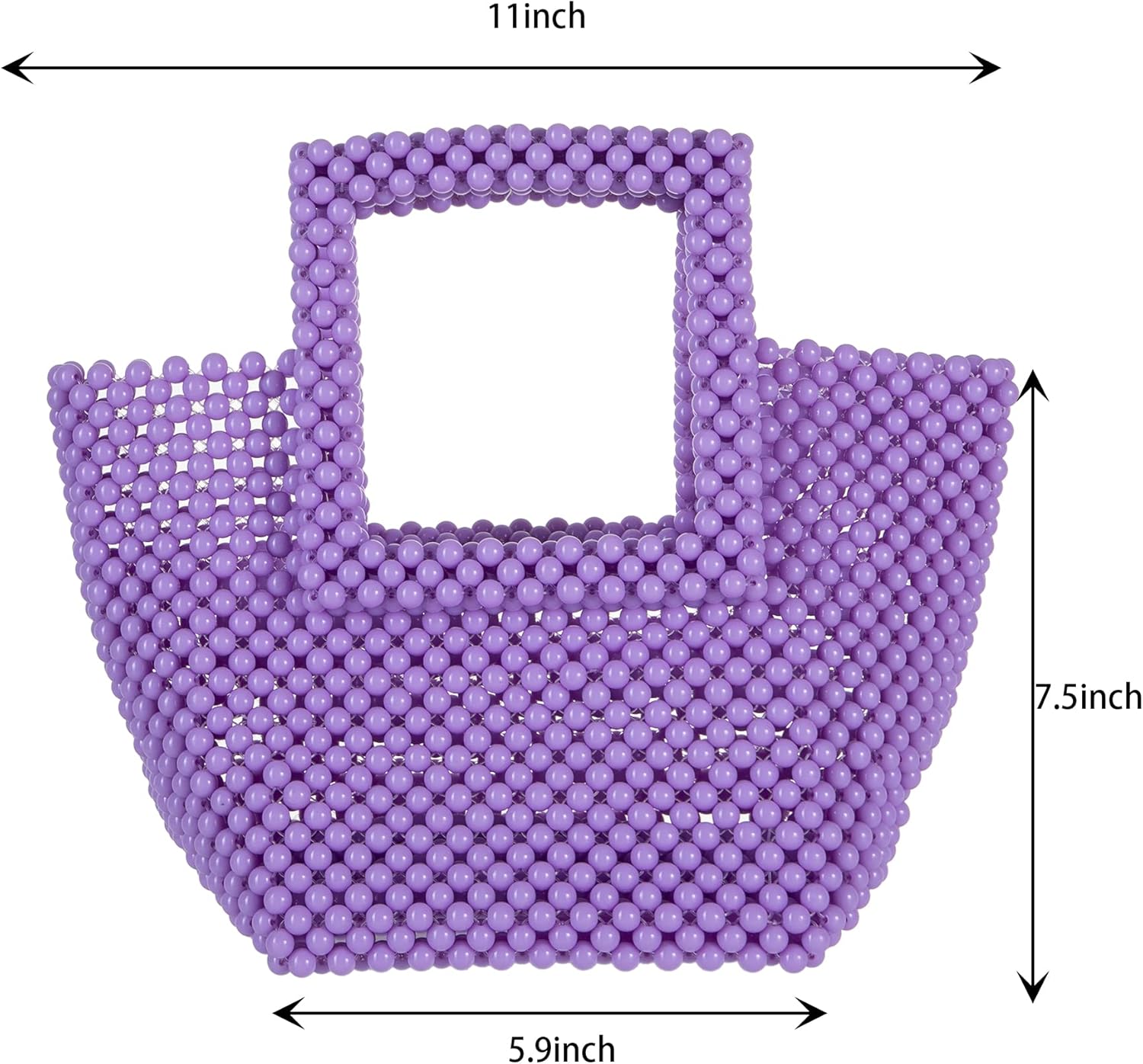 Abvokury YUSHINY Women Macaron Colored Acrylic Beaded Tote Handmade Bags for Wedding Evening Party - Image 6