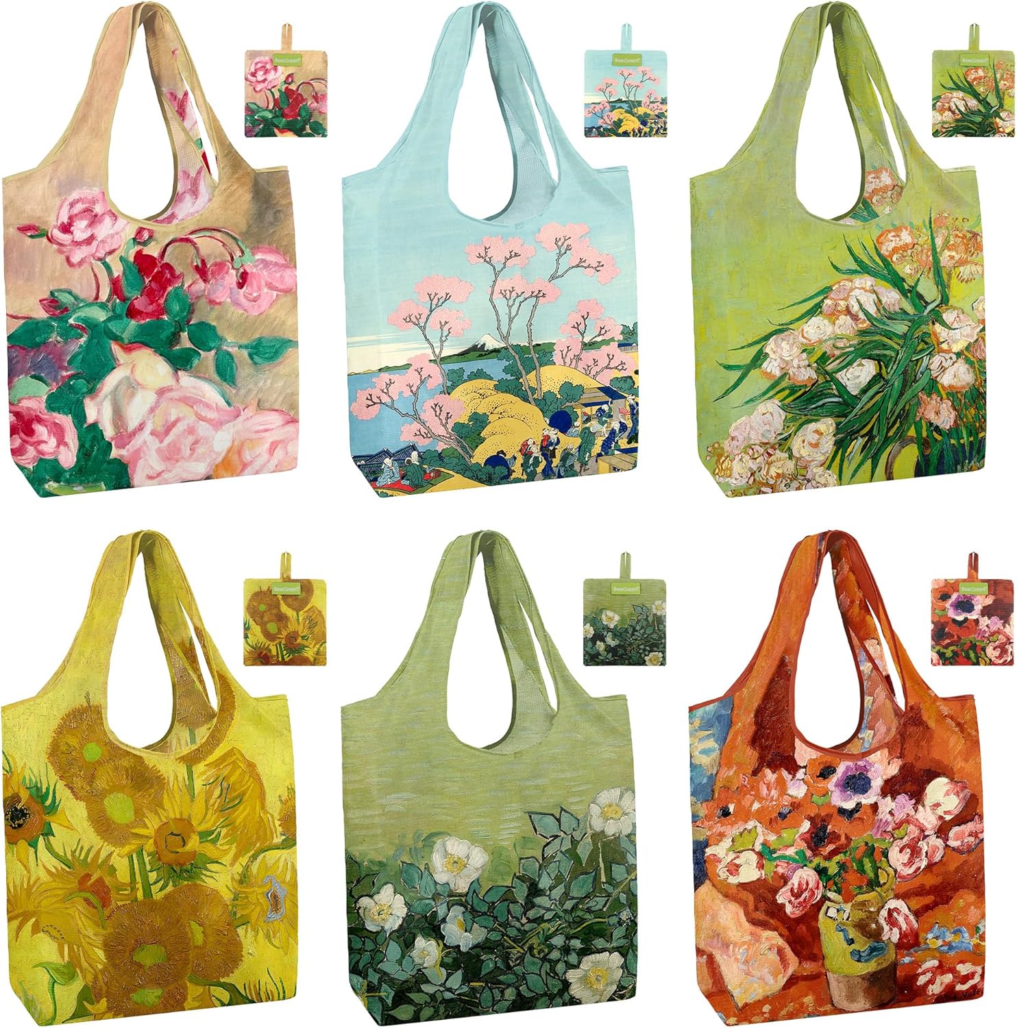 BeeGreen Reusable Grocery Bags Shopping Bags for Women Ocean Animals i##e##s: Sea Turtle ^^ Lovers Gifts ^^ Bulk 6 Pack ^^ 50LBS ^^ X-Large ^^ Shells ^^ Seal ^^ Mermaid Scale ^^ Whale :i##e##s - Image 12