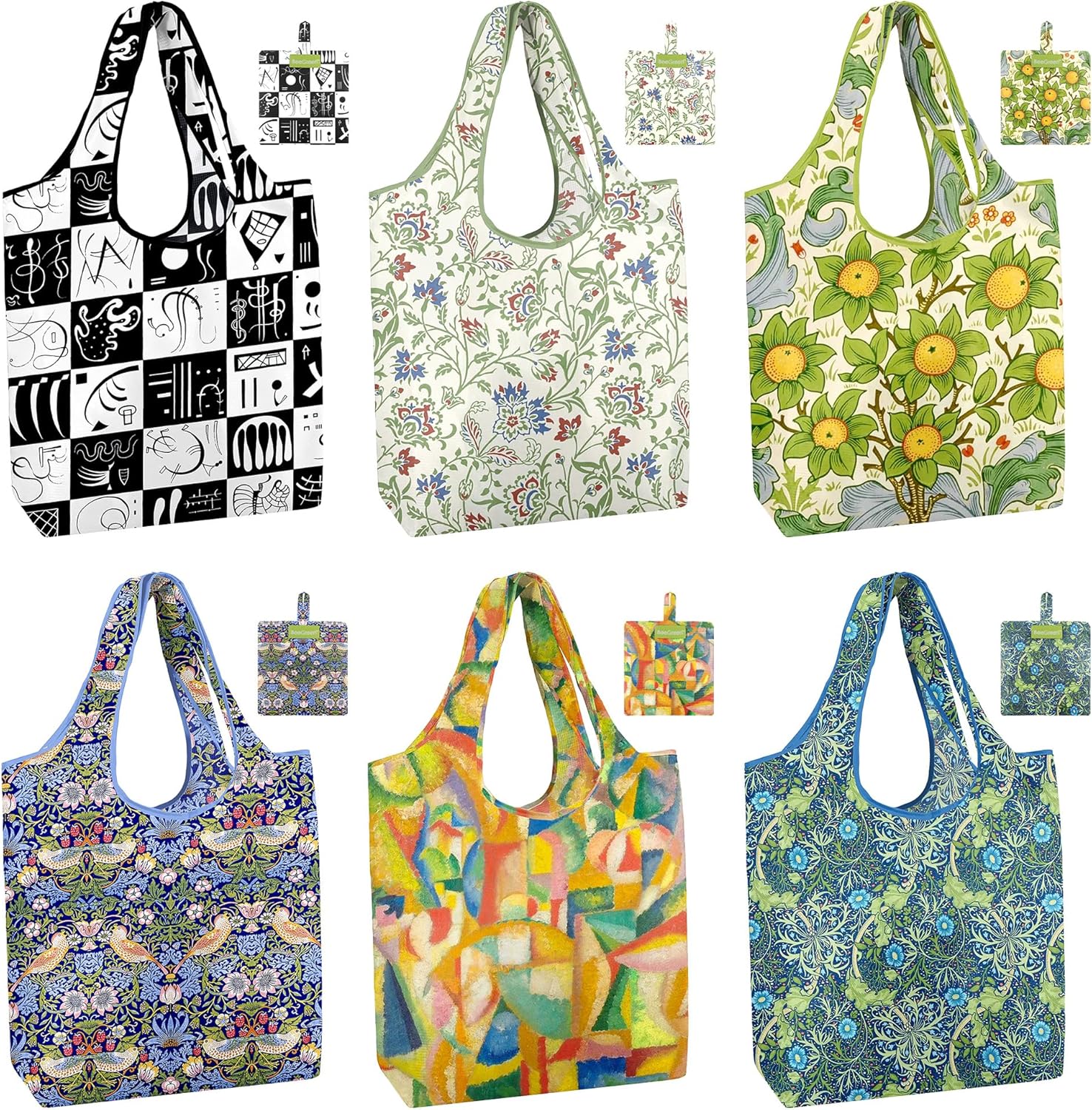 BeeGreen Reusable Grocery Bags Shopping Bags for Women Ocean Animals i##e##s: Sea Turtle ^^ Lovers Gifts ^^ Bulk 6 Pack ^^ 50LBS ^^ X-Large ^^ Shells ^^ Seal ^^ Mermaid Scale ^^ Whale :i##e##s - Image 35