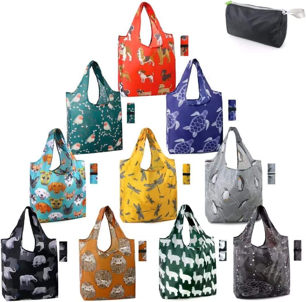 BeeGreen Reusable Grocery Bags Shopping Bags for Women Ocean Animals i##e##s: Sea Turtle ^^ Lovers Gifts ^^ Bulk 6 Pack ^^ 50LBS ^^ X-Large ^^ Shells ^^ Seal ^^ Mermaid Scale ^^ Whale :i##e##s - Image 26