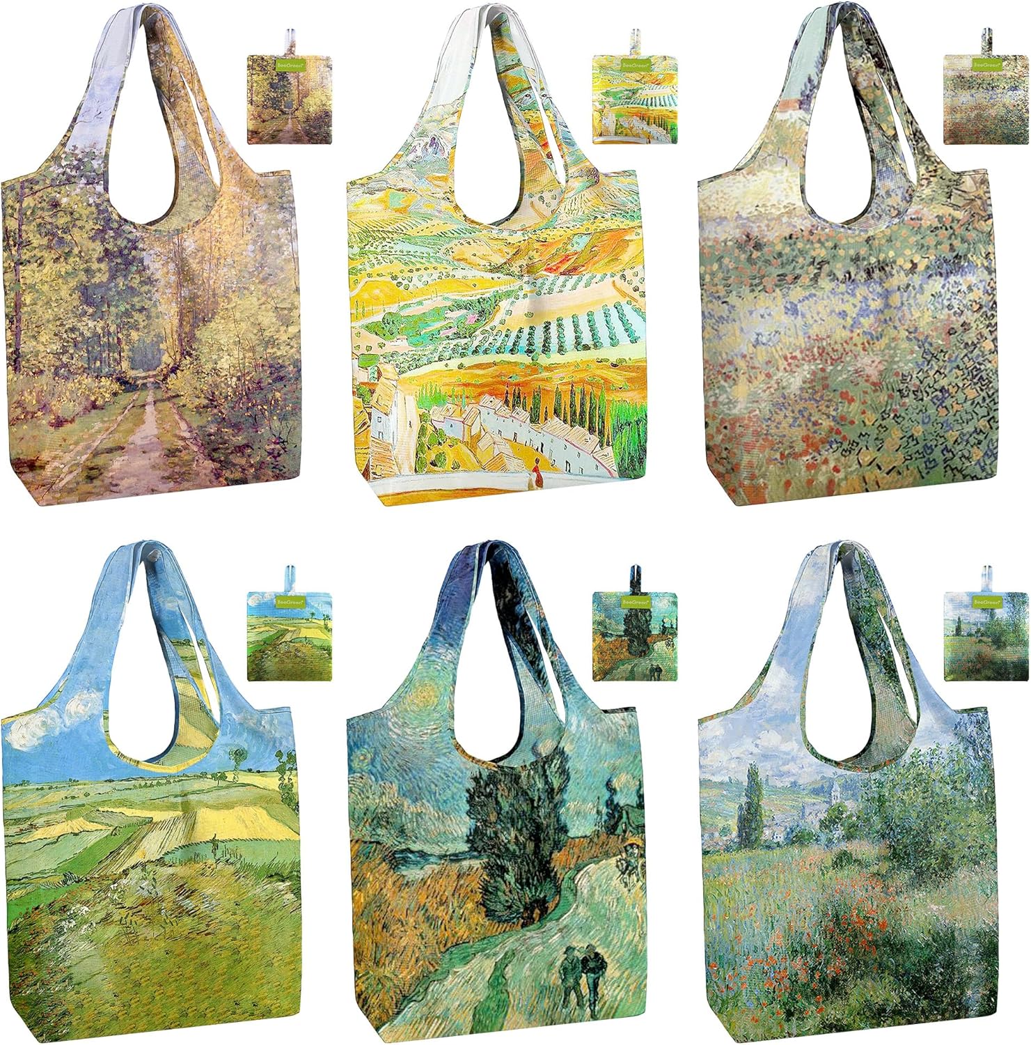 BeeGreen Reusable Grocery Bags Shopping Bags for Women Ocean Animals i##e##s: Sea Turtle ^^ Lovers Gifts ^^ Bulk 6 Pack ^^ 50LBS ^^ X-Large ^^ Shells ^^ Seal ^^ Mermaid Scale ^^ Whale :i##e##s - Image 13