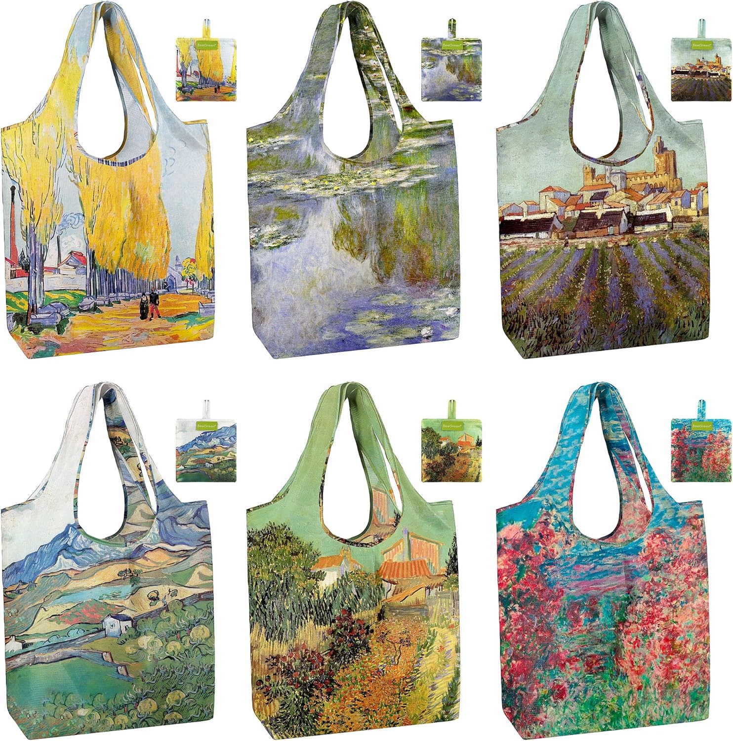 BeeGreen Reusable Grocery Bags Shopping Bags for Women Ocean Animals i##e##s: Sea Turtle ^^ Lovers Gifts ^^ Bulk 6 Pack ^^ 50LBS ^^ X-Large ^^ Shells ^^ Seal ^^ Mermaid Scale ^^ Whale :i##e##s - Image 25