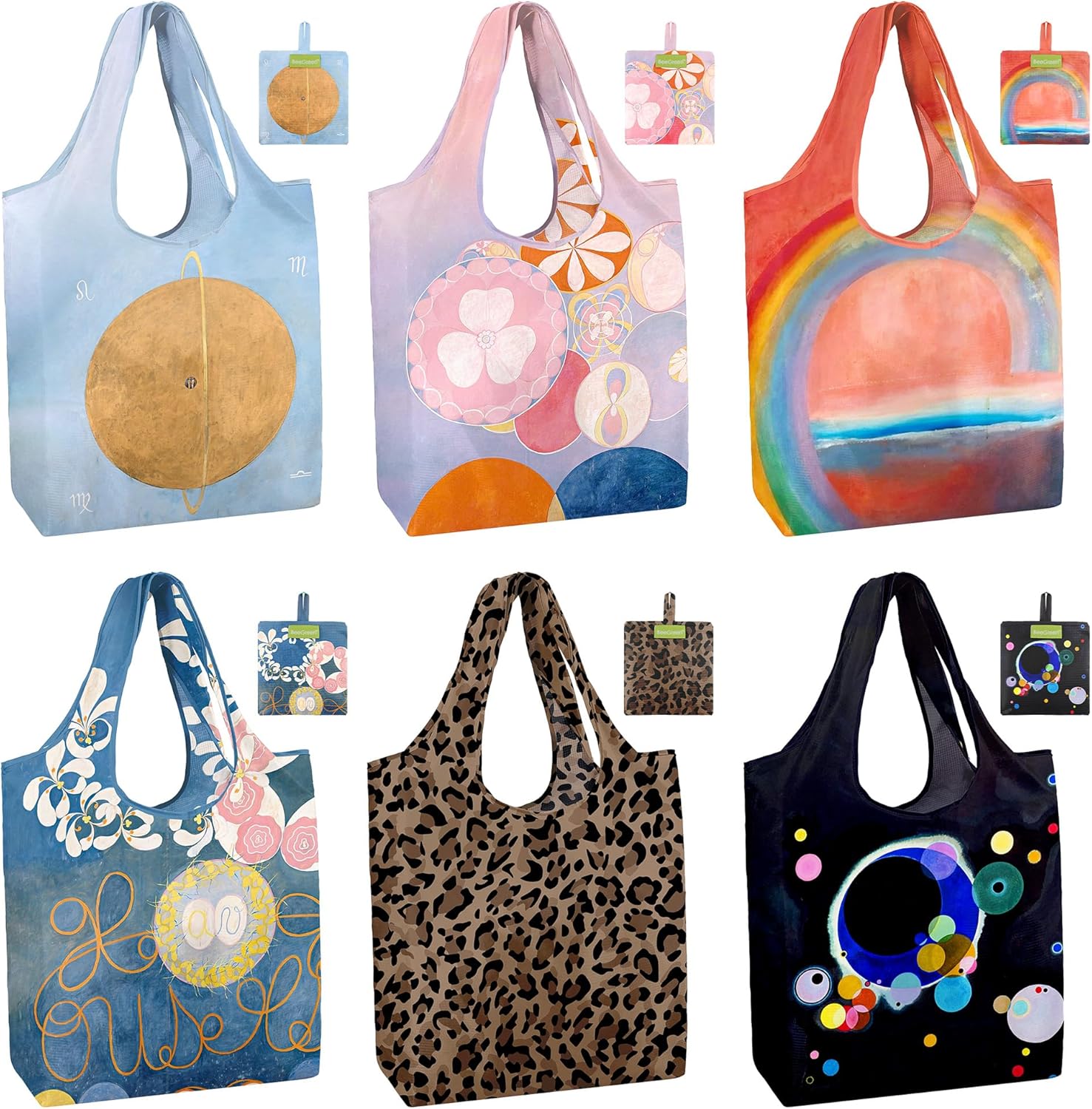 BeeGreen Reusable Grocery Bags Shopping Bags for Women Ocean Animals i##e##s: Sea Turtle ^^ Lovers Gifts ^^ Bulk 6 Pack ^^ 50LBS ^^ X-Large ^^ Shells ^^ Seal ^^ Mermaid Scale ^^ Whale :i##e##s - Image 24