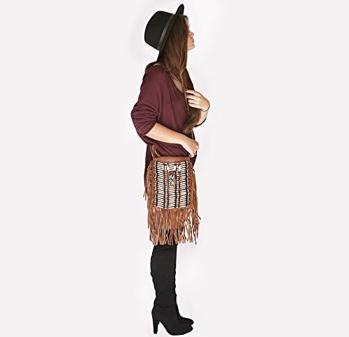 Boho Bag Square S | Real Leather | Fringe Purse | Bohemian Bags - Image 3
