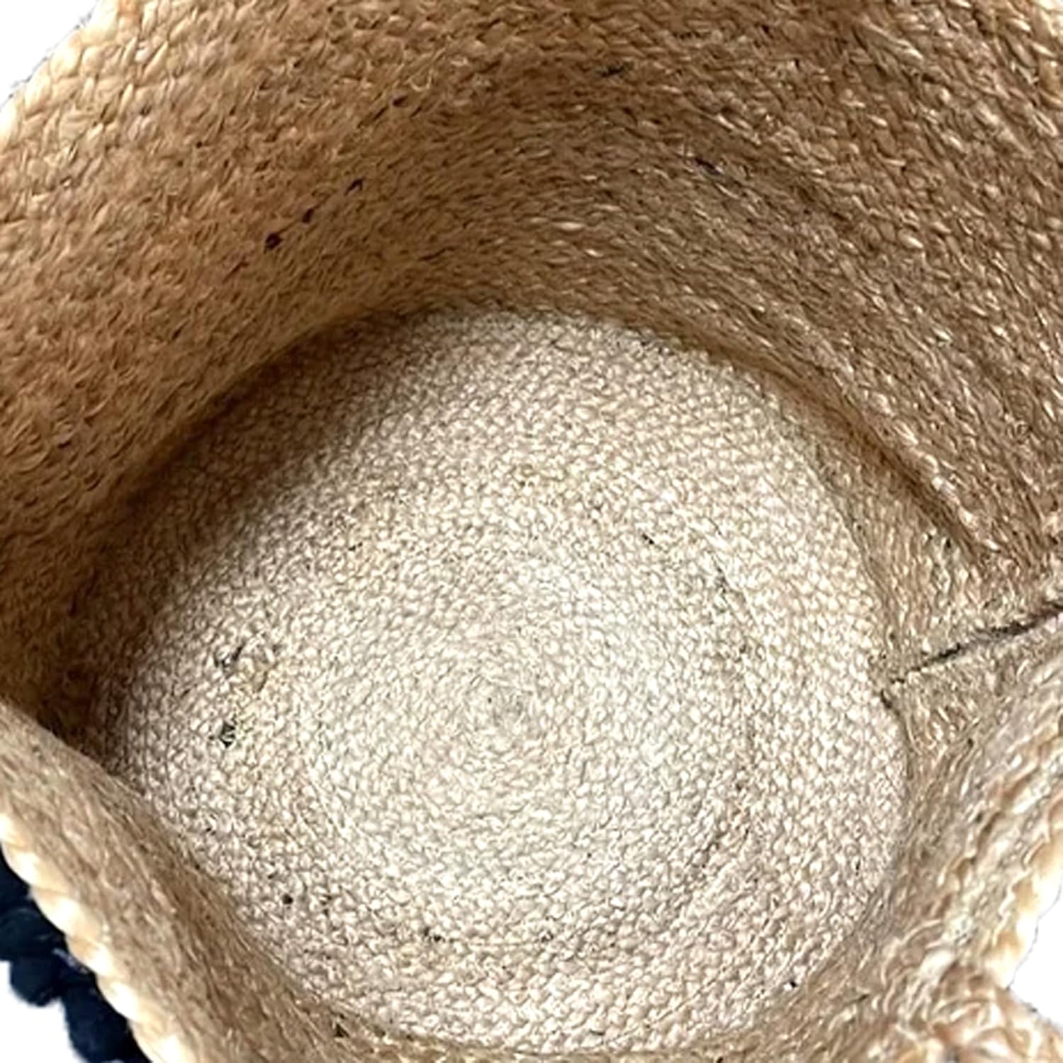 Boho Chic Woven Straw Tote Bag with Black Pom Pom Trim - Large Natural Jute Beach Bag for Summer - Image 4