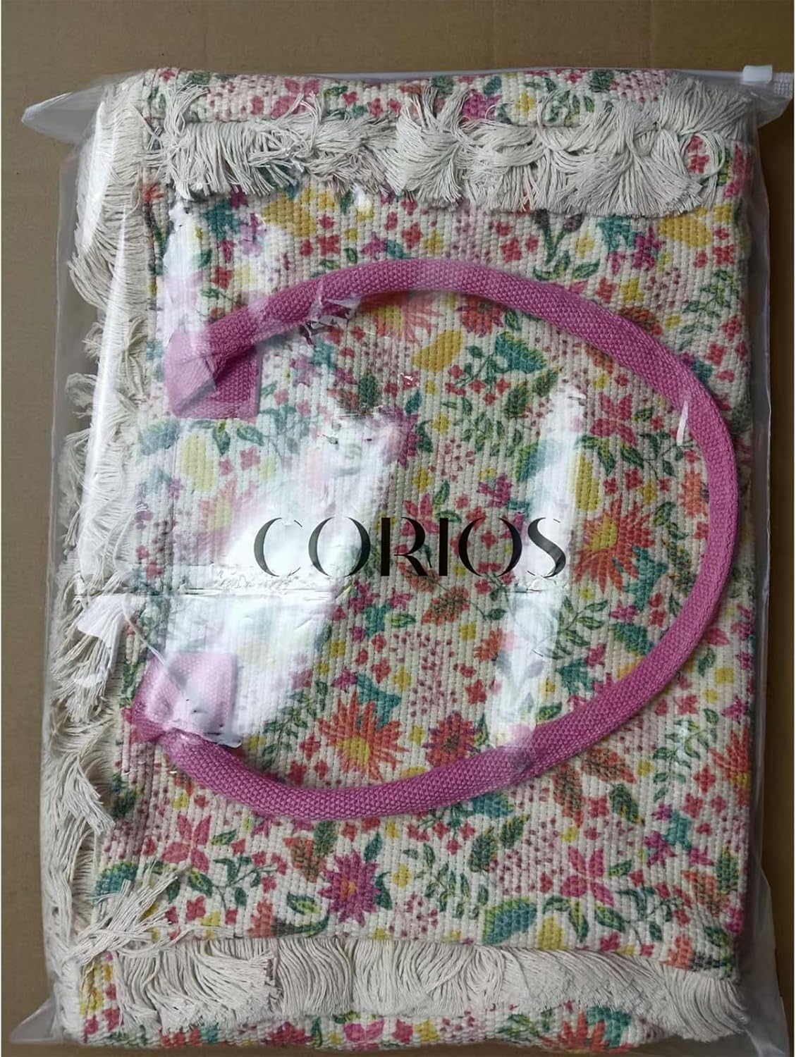 CORIOS Women Canvas Handbag Ethnic Style Tote Bag Retro Shoulder Bag with Tassels Summer Beach Bag Bohemian Top Handle Bag - Image 7