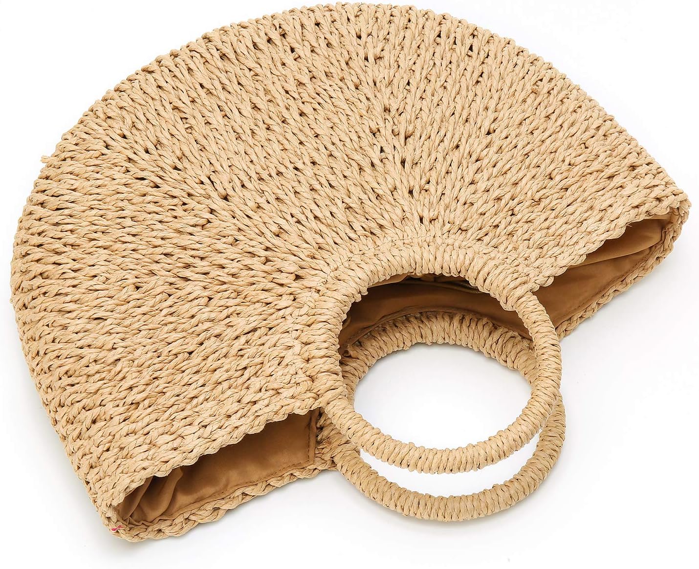 Epsion Womens Large Straw Beach Tote Bag Hobo Summer Handwoven Bags Purse wth Pom Poms - Image 3