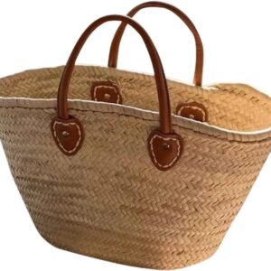 FACDEM BIG Summer Handmade Bags Women Beach Weaving Ladies Straw Bag Wrapped Beach Bag Rattan Kintted Top Handle Handbags Travel Totes