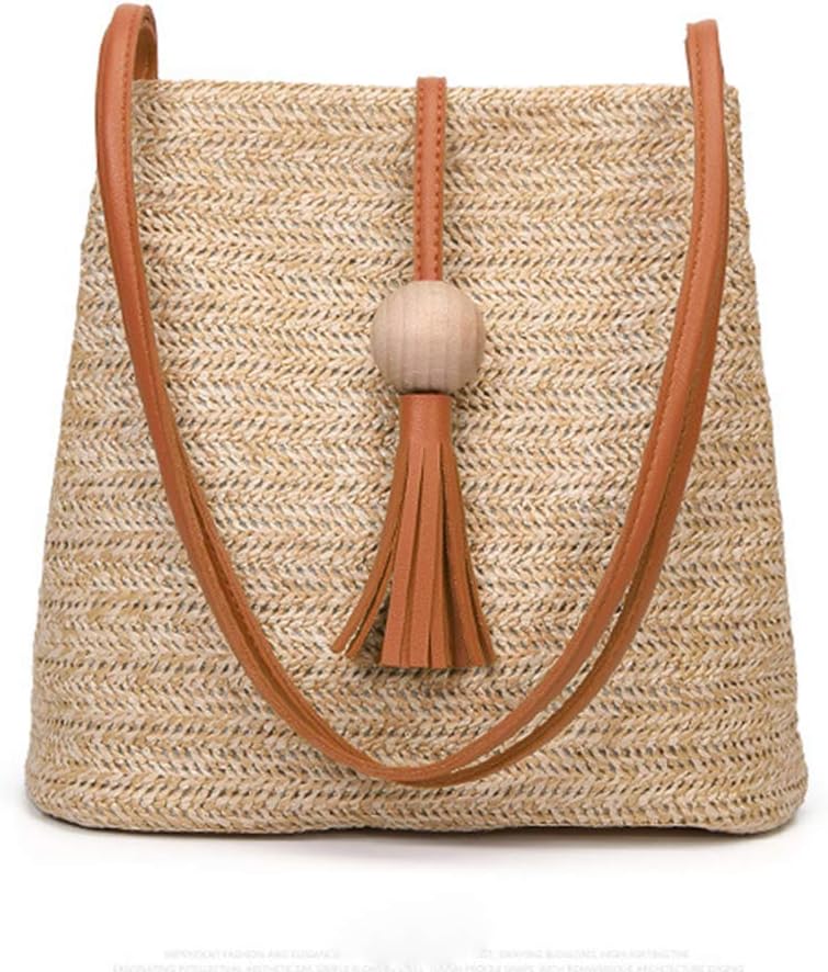 GL-Turelifes Round Summer Straw Bag Big Weave Handbags Beach Shoulder Bags Vocation Tote HandbagsTravel Bag for Women - Image 13
