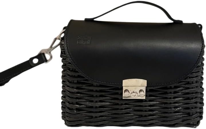 Handmade Luxury Bag, Straw Leather Purse, Fashion Crossbody Tote, Wicker bucket, Summer beach - Image 7