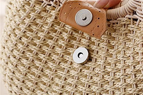 Handmade Straw Beach Bag for Women Summer Woven Tote Bag Rattan Handbag Hobo Bohemian Vacation Shell Box Bags - Image 6