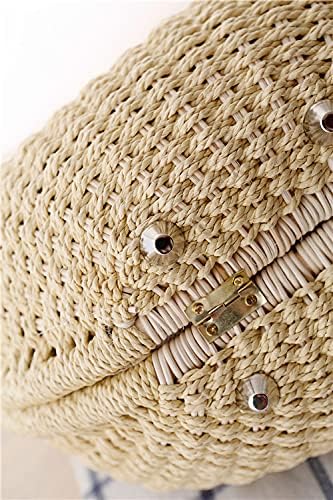 Handmade Straw Beach Bag for Women Summer Woven Tote Bag Rattan Handbag Hobo Bohemian Vacation Shell Box Bags - Image 7