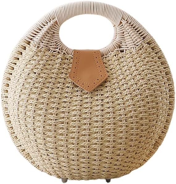 Handmade Straw Beach Bag for Women Summer Woven Tote Bag Rattan Handbag Hobo Bohemian Vacation Shell Box Bags