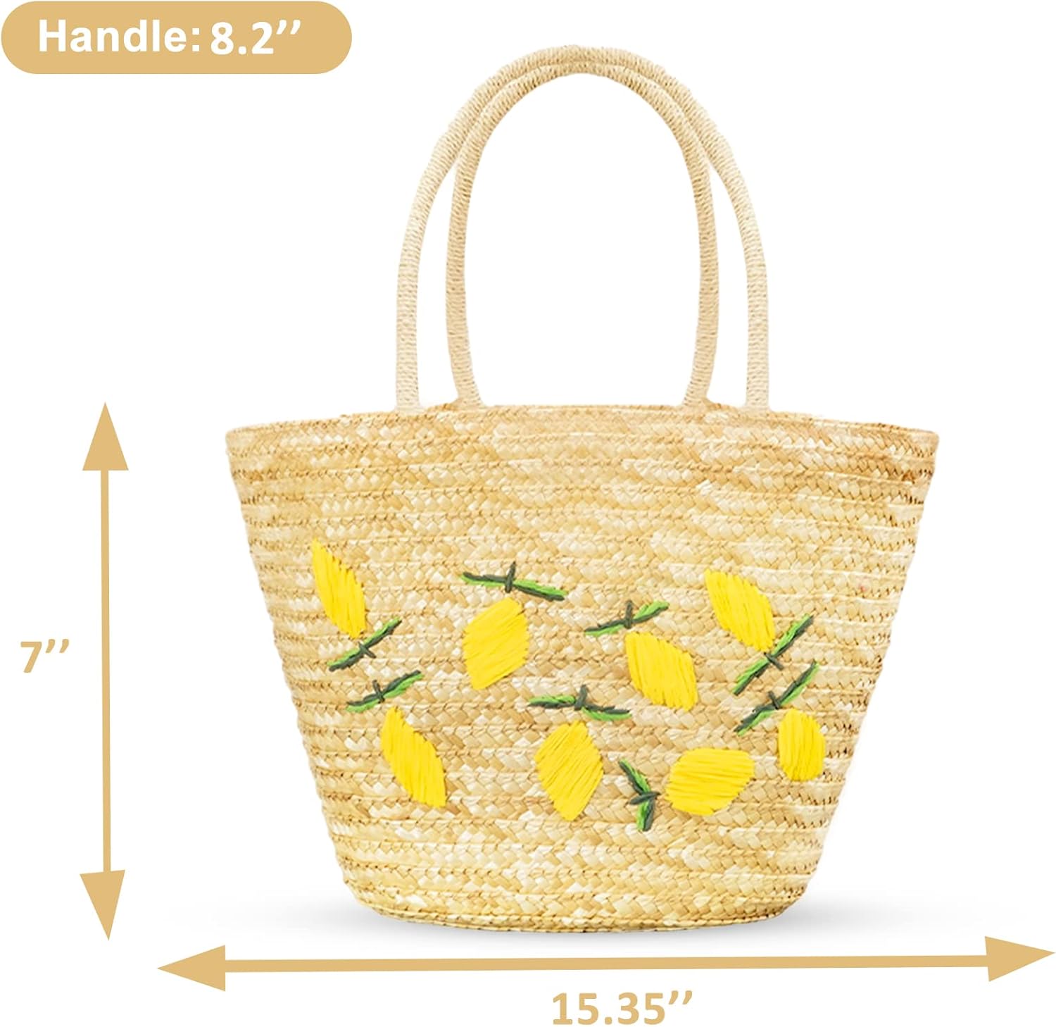 Handwoven Rattan Straw Beach Bag Tote Bag Handbag for Women - Image 2