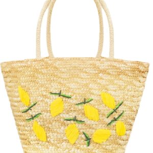 Handwoven Rattan Straw Beach Bag Tote Bag Handbag for Women