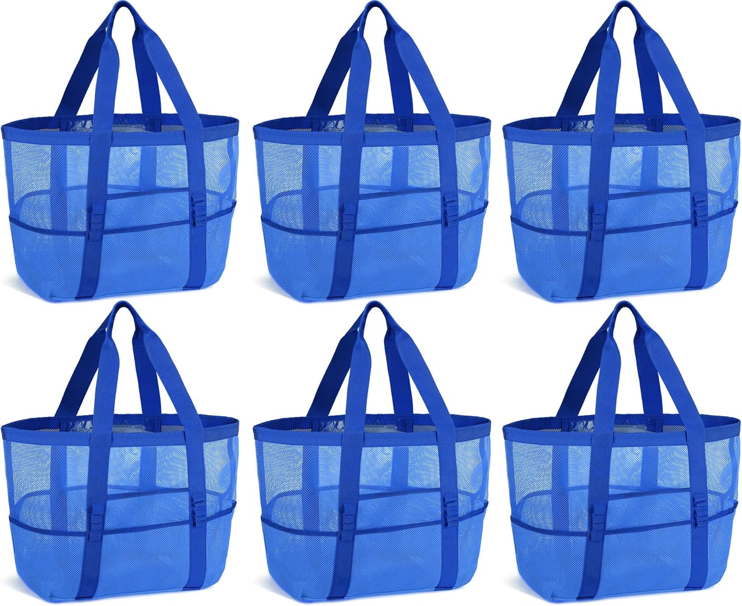 Hillban Large Mesh Beach Bag Tote Waterproof Lightweight Summer for Pool Travel Market Outdoor Camping(Sky Blue,6 Pcs) - Image 17