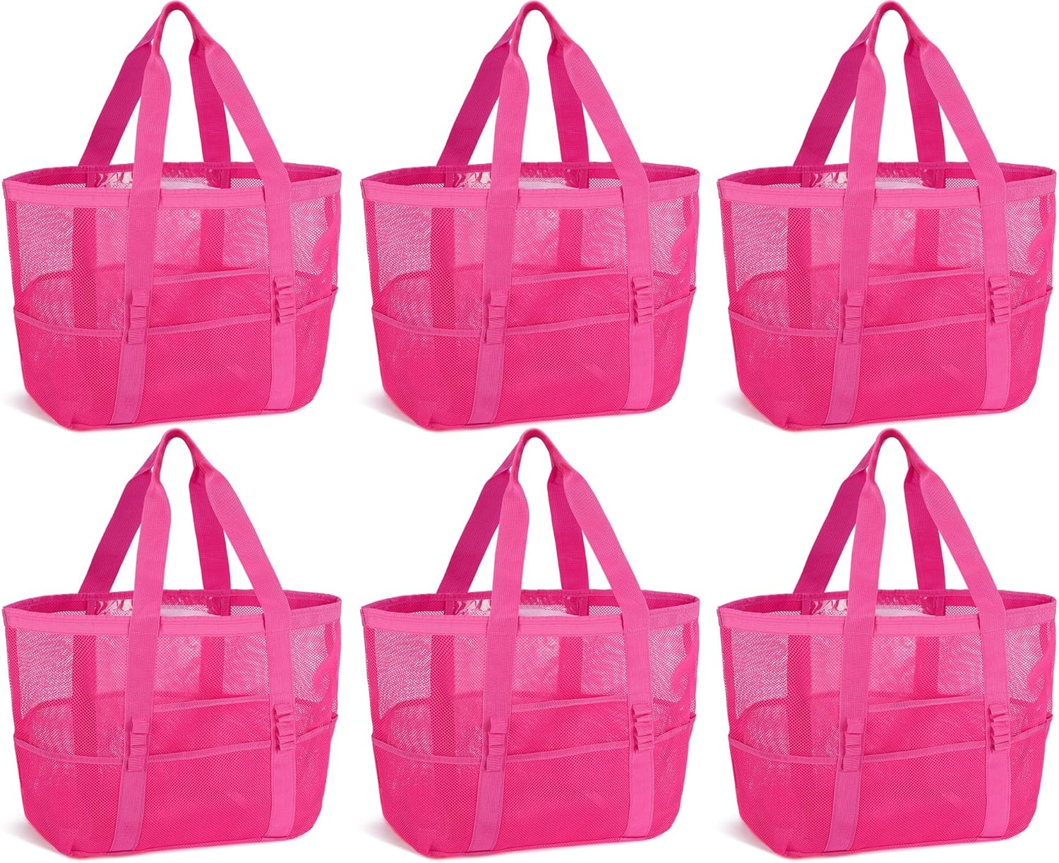 Hillban Large Mesh Beach Bag Tote Waterproof Lightweight Summer for Pool Travel Market Outdoor Camping(Sky Blue,6 Pcs) - Image 19