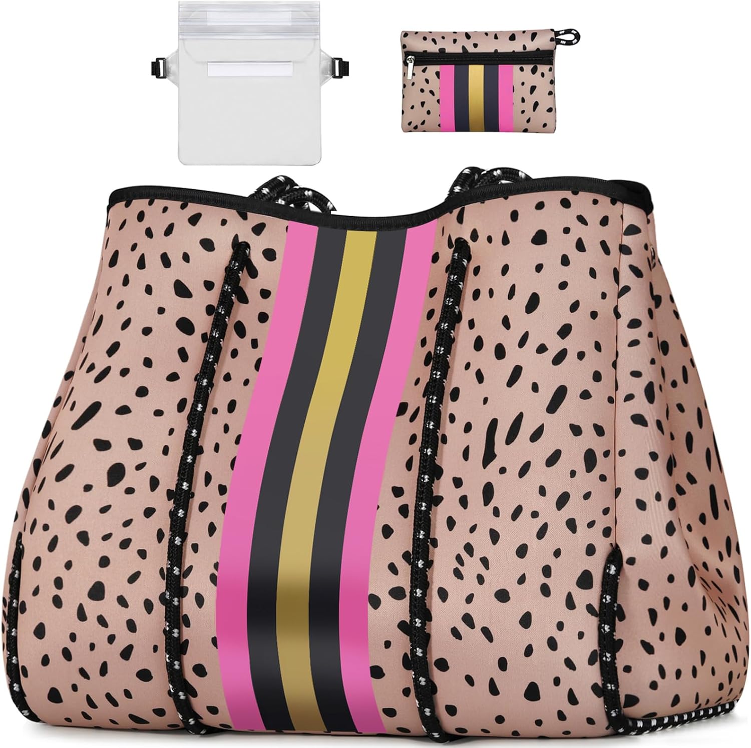 IBFUN Neoprene Bag, Large Multipurpose Beach Bag Neoprene Tote Bag with Inner Pocket for Women\/Pool