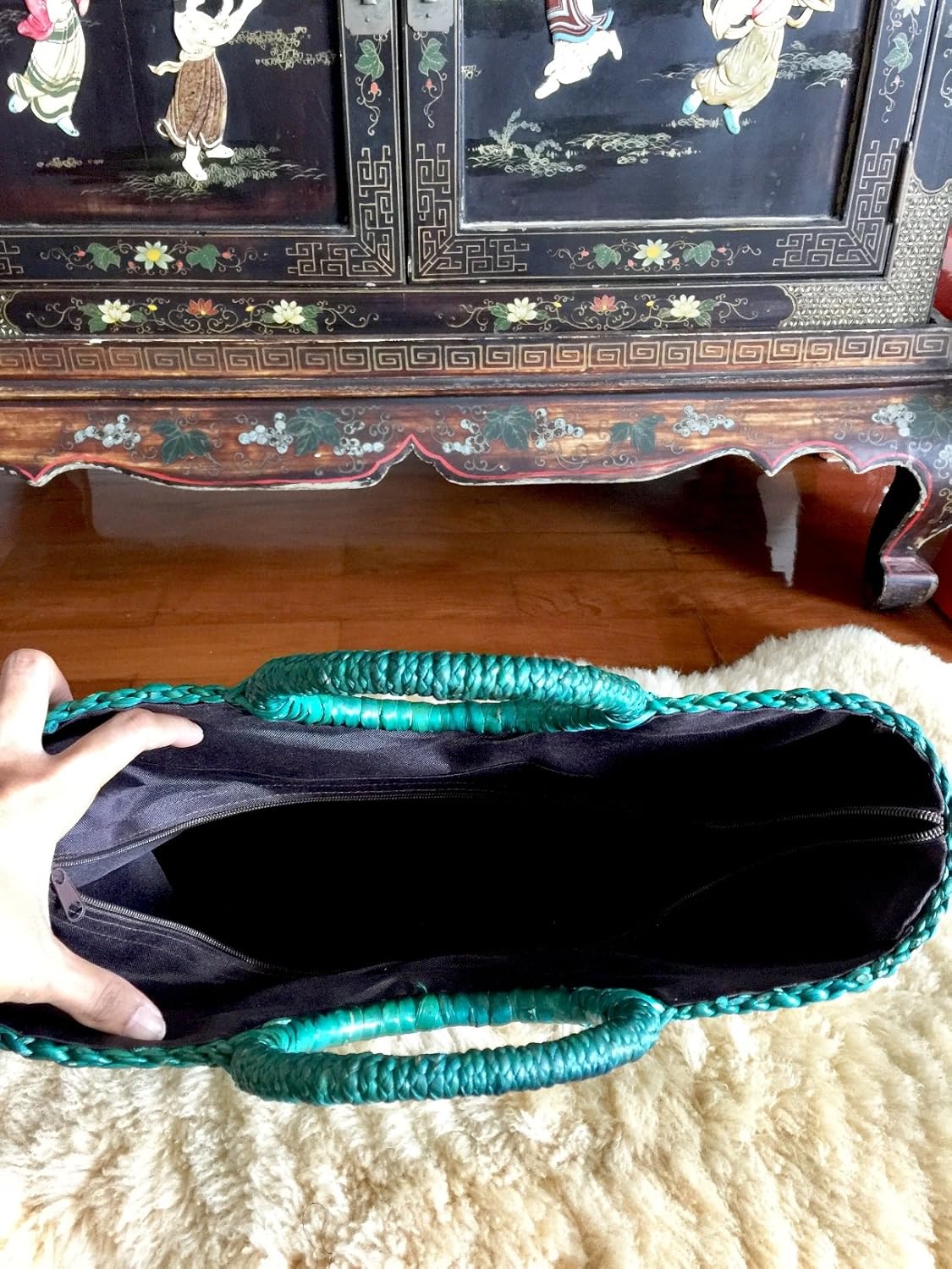 InfinityLoveCo Green Straw Bag,Straw Basket Tote,Straw Basket Bag,Market Basket Bags,Summer Straw Bag,Straw Basket Purse,Straw Tote Beach Bag,Straw Tote - Image 2