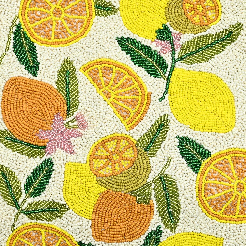 Make Lemonade Tote – Lemon Yellow Hand-Beaded Summer Tote Bag - Image 2