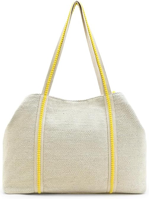 Make Lemonade Tote – Lemon Yellow Hand-Beaded Summer Tote Bag - Image 4