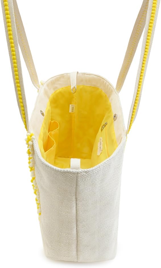 Make Lemonade Tote – Lemon Yellow Hand-Beaded Summer Tote Bag - Image 5