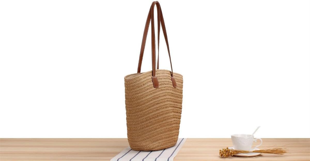 MOISTRI Straw Beach Bag Woven Buckets Totes Handbag Large Capacity Shoulder Bag Tote Bag Women Summer Handbag Casual Holiday - Image 5
