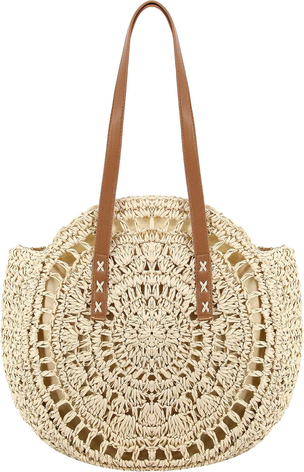 Naimo Women Straw Beach Shoulder Bag Woven Tote Handbag Large Handmade Weaving Summer Casual Hobo Bag - Image 18