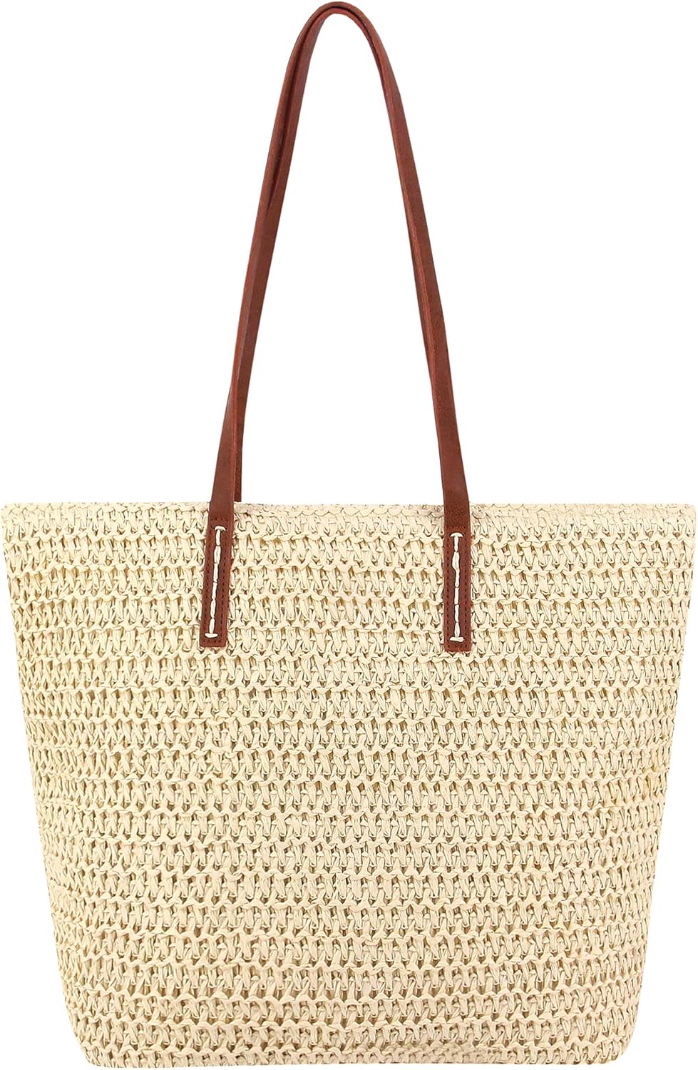 Naimo Women Straw Beach Shoulder Bag Woven Tote Handbag Large Handmade Weaving Summer Casual Hobo Bag - Image 19
