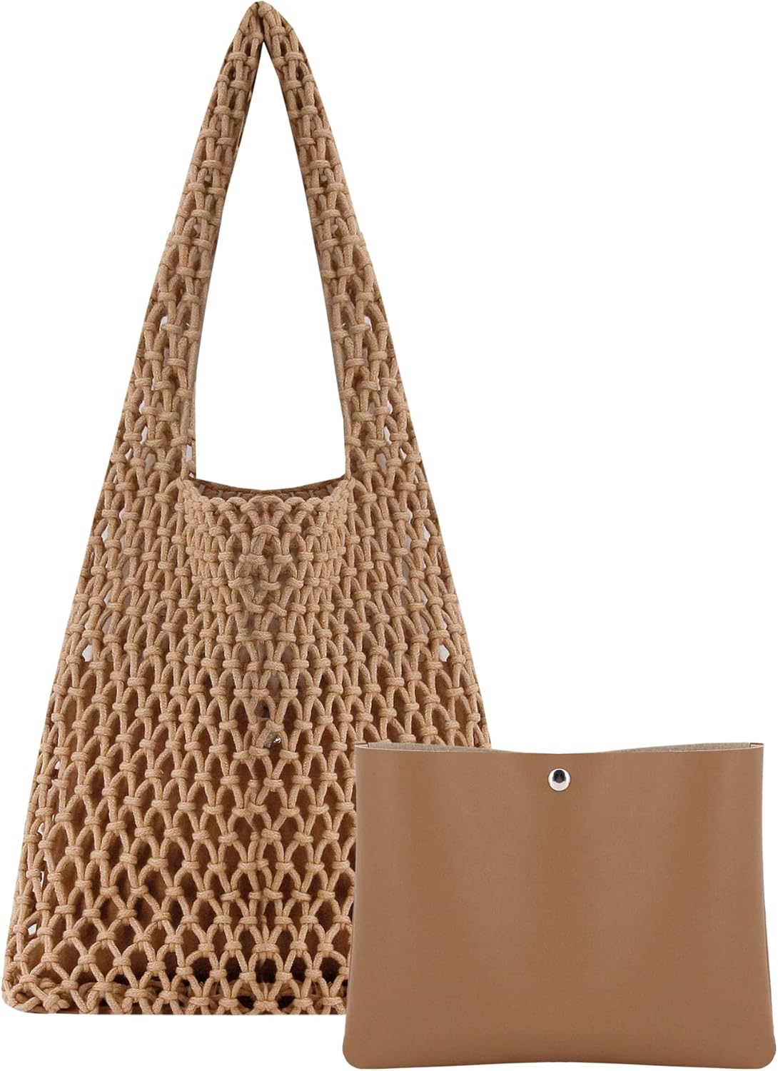 Naimo Women Straw Beach Shoulder Bag Woven Tote Handbag Large Handmade Weaving Summer Casual Hobo Bag - Image 15