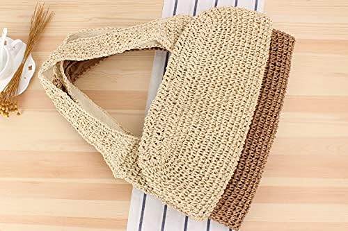 Naimo Women Straw Beach Shoulder Bag Woven Tote Handbag Large Handmade Weaving Summer Casual Hobo Bag - Image 5