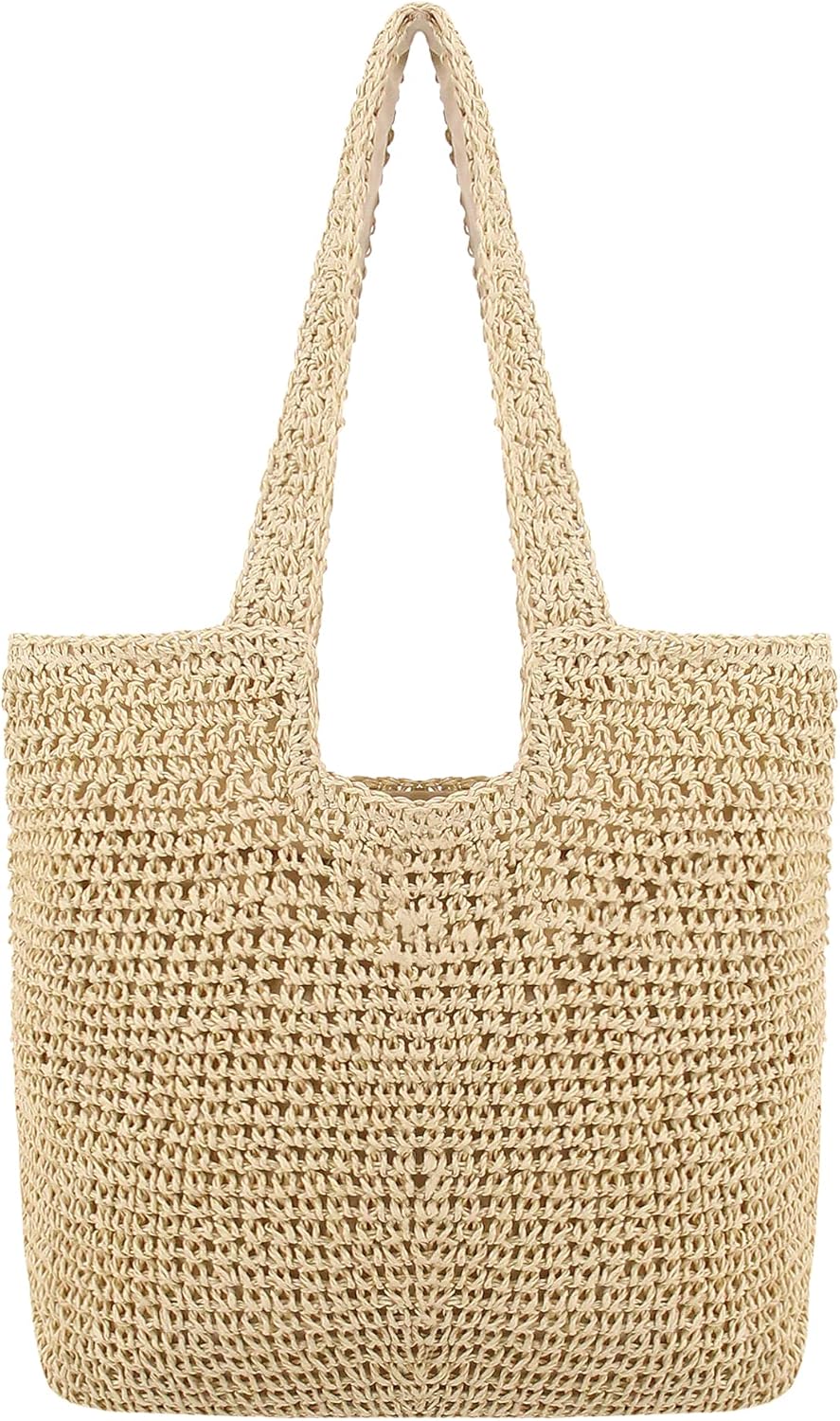 Naimo Women Straw Beach Shoulder Bag Woven Tote Handbag Large Handmade Weaving Summer Casual Hobo Bag - Image 11