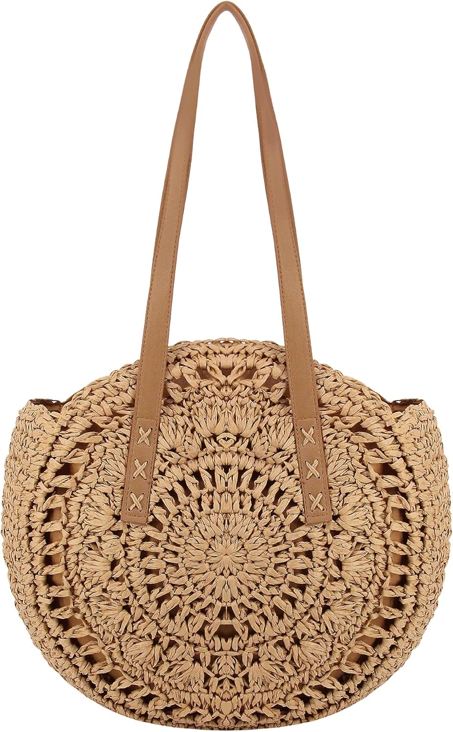 Naimo Women Straw Beach Shoulder Bag Woven Tote Handbag Large Handmade Weaving Summer Casual Hobo Bag - Image 14