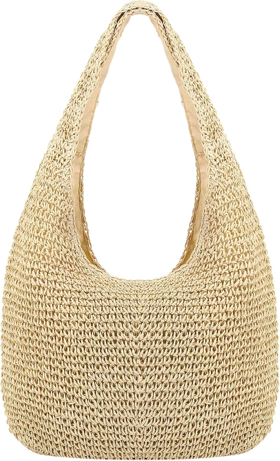 Naimo Women Straw Beach Shoulder Bag Woven Tote Handbag Large Handmade Weaving Summer Casual Hobo Bag