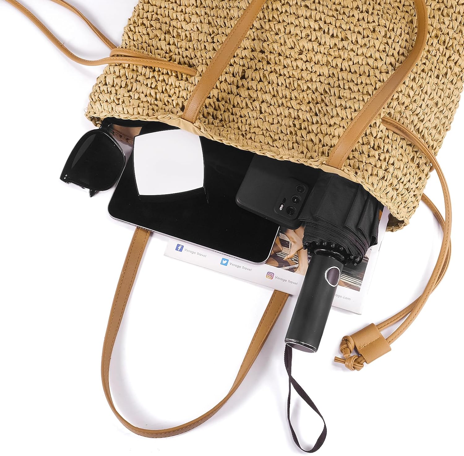 NEWROGENG Hand Woven Straw Purses for Women 2025, Adjustable Large Beach Bag Summer Beach Tote Shoulder Bag for Vacation - Image 6