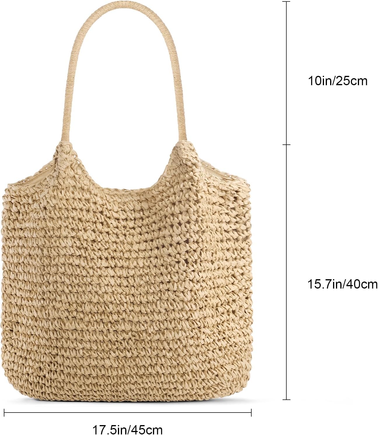 NEWROGENG Straw Purses for Women 2025, Large Beach Bag Summer Beach Tote Hand Woven Purse Shoulder Handbags for Vacation - Image 6