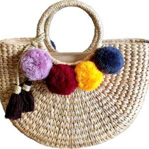 Pom Pom Straw Bag, Pom Pom Straw Bags for Women, Straw Basket Bag,Straw Basket Tote Bag,Beach Basket Bag,Pom Pom Straw Beach Bag,Basket Bag,Straw Bag,Straw Tote Beach Bag,Summer Straw Bag,Straw Tote