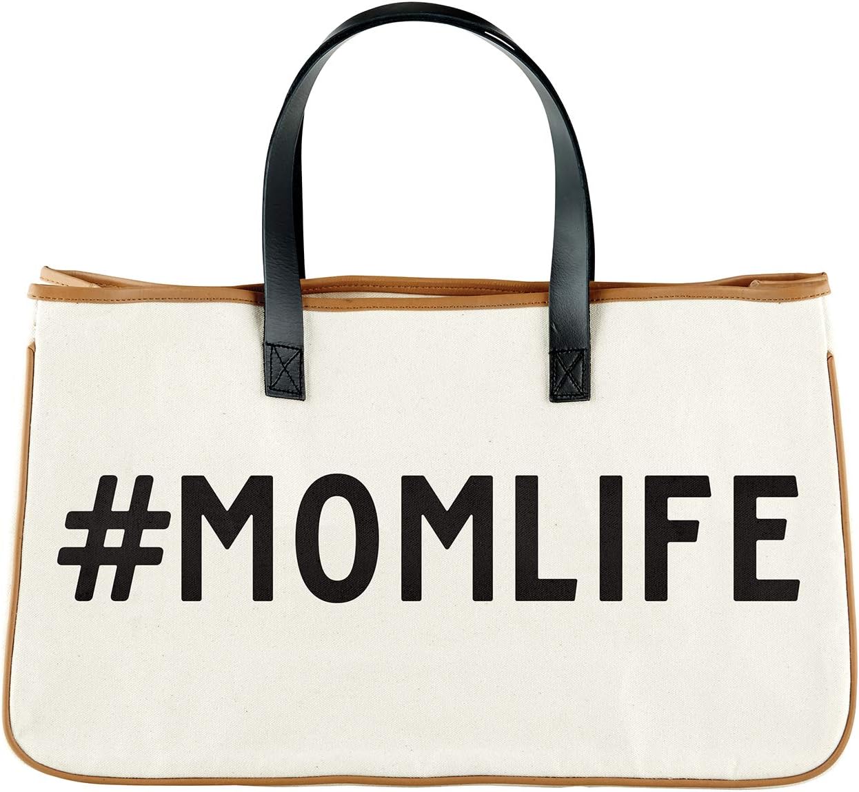 Santa Barbara Design Studio Tote Bag Hold Everything Collection Black and White 100% Cotton Canvas with Leather Handles - Image 12