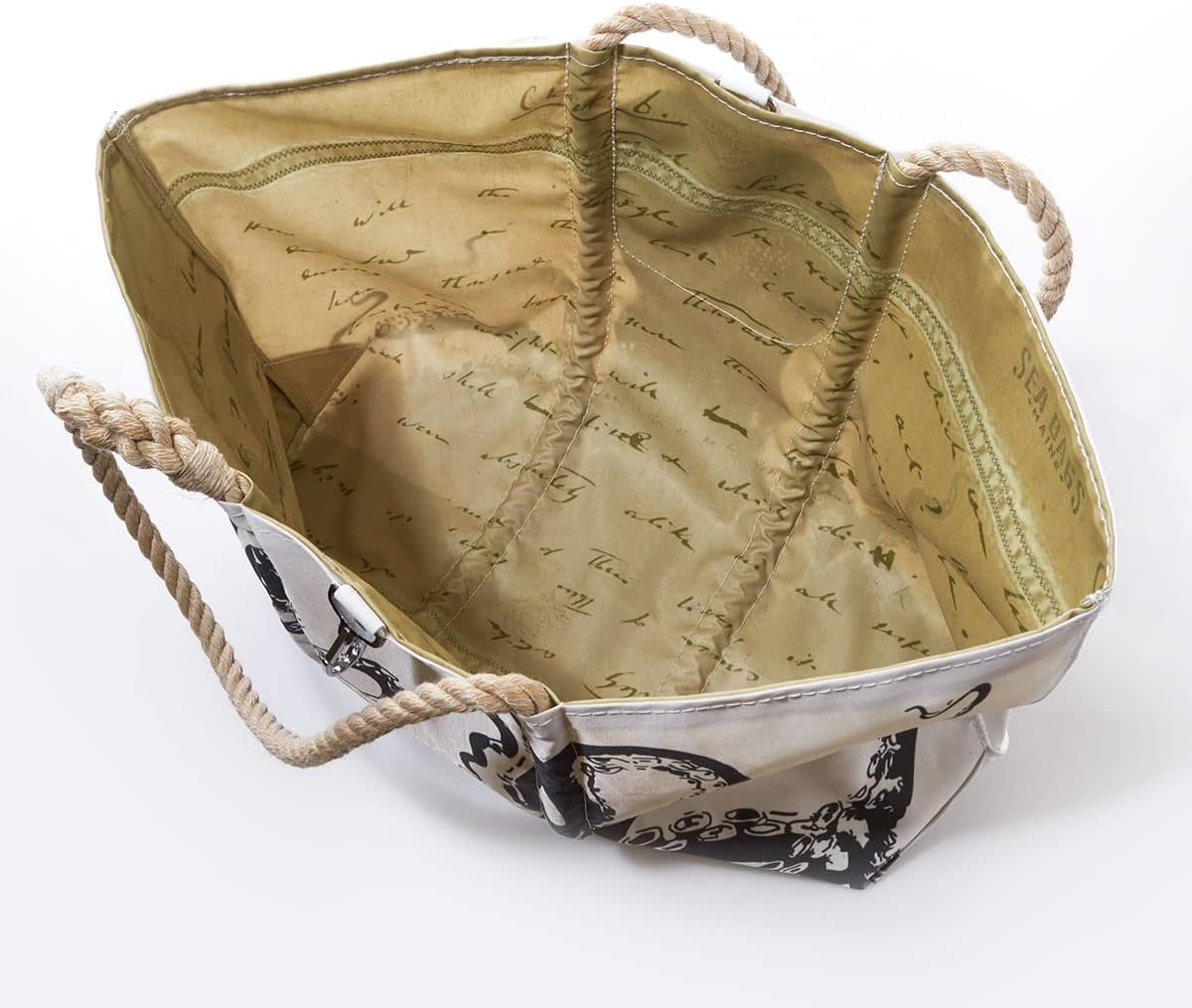 Sea Bags Recycled Sail Cloth Octopus Large Tote Bag Beach Bag Tote, Large Travel Bag, Tote Bag for Work Rope Handles - Image 3