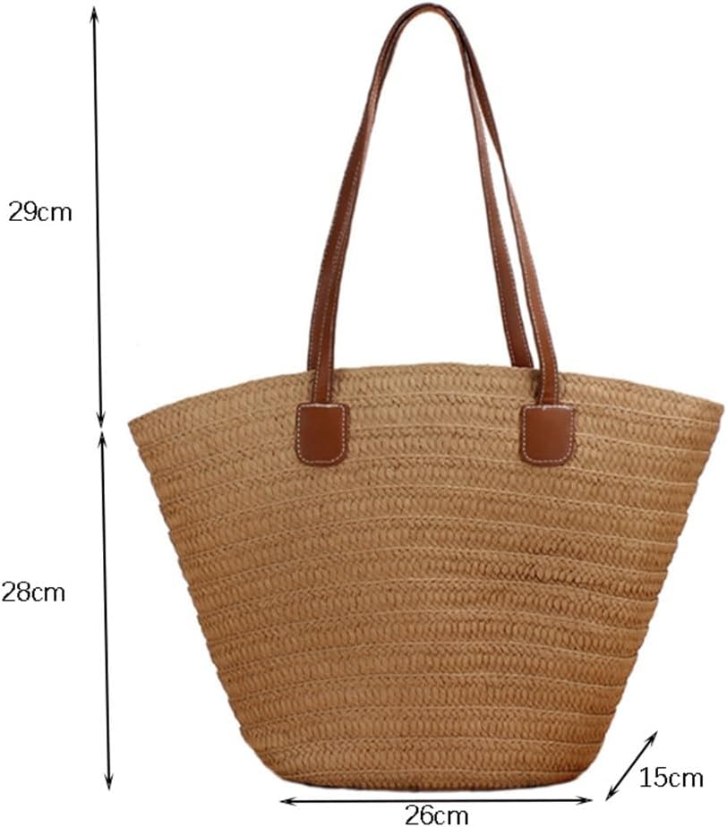 SIDUFHAOPKLL Bag Large Capacity Holiday Beach Bag Woven Bucket Bag Travel Casual Tote Bag(D) - Image 2