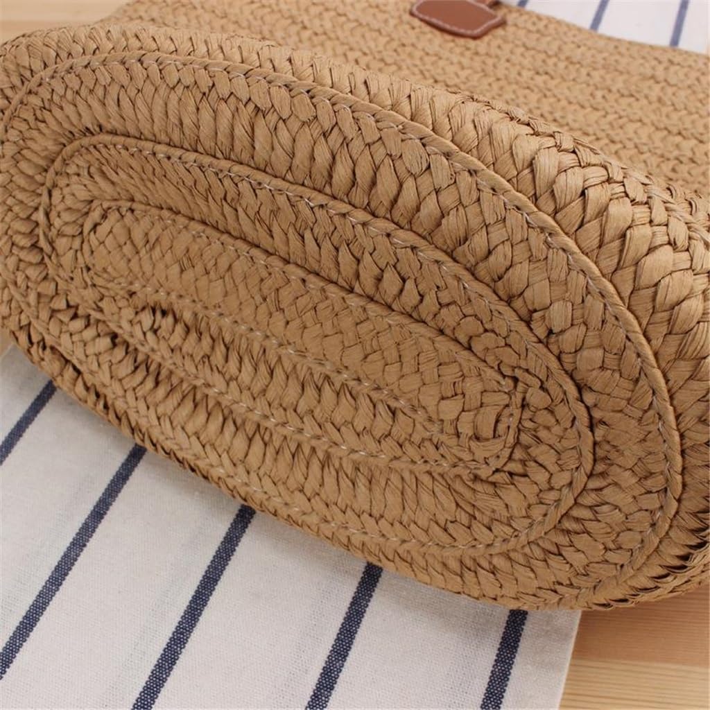 SIDUFHAOPKLL Bag Large Capacity Holiday Beach Bag Woven Bucket Bag Travel Casual Tote Bag(D) - Image 3