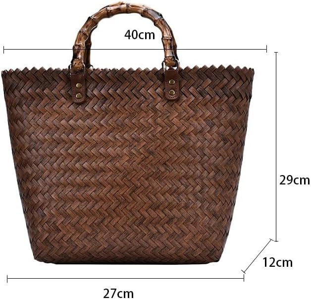 SIDUFHAOPKLL Women's Shopping Bag Beach Braided Handle Travel Tote Women's Lower Shoulder Bag - Image 2