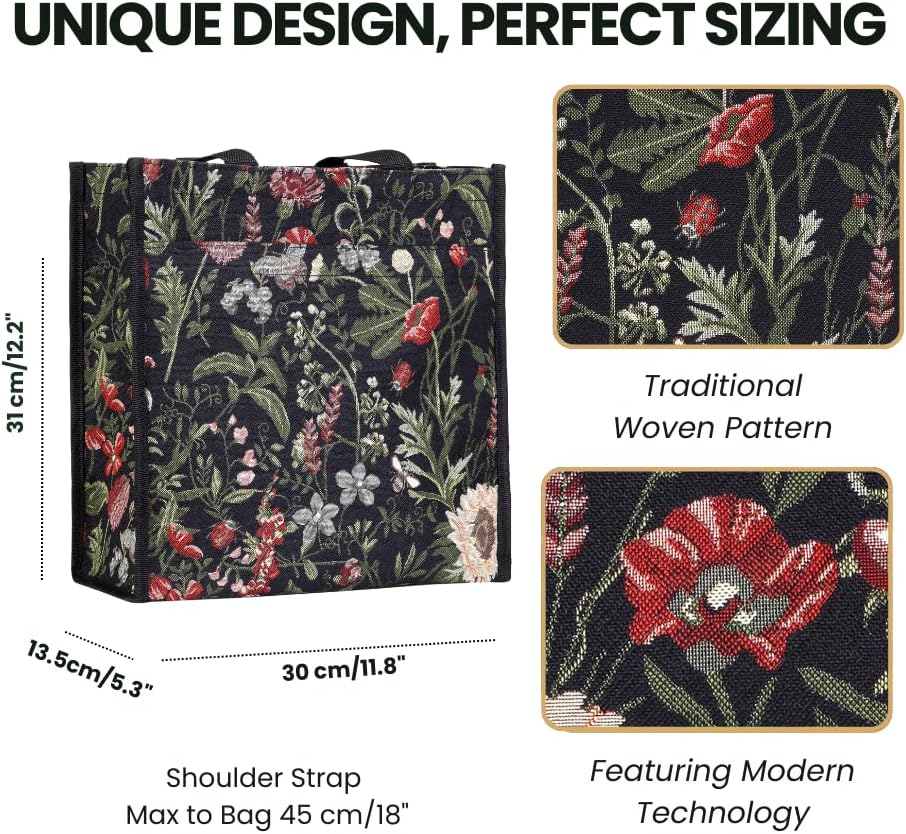 Signare Floral Shopping Tote Bag with Garden Flower Pattern - Image 4