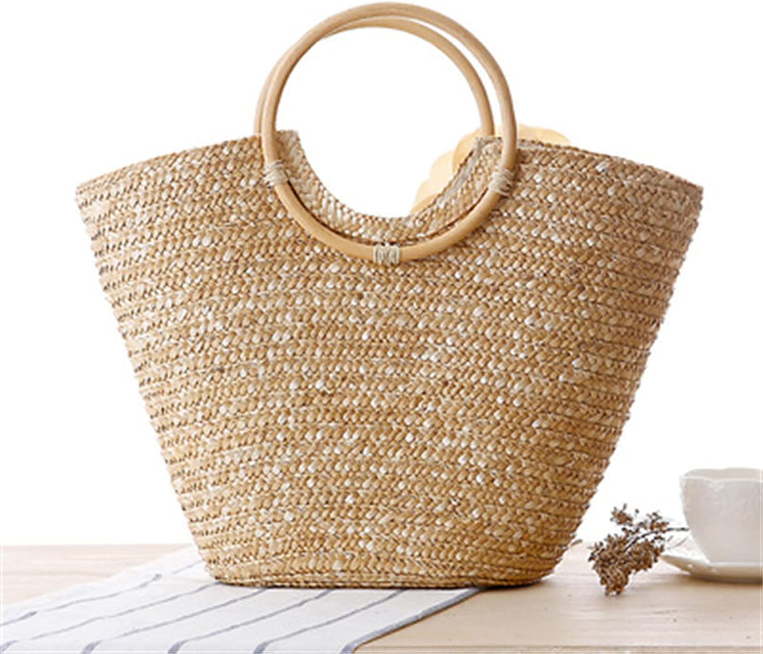 Straw Bag Beach Bags for Women - Straw Large Beach Tote Bag - Summer Handwoven Shoulder Bags for Beach. - Image 2