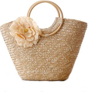 Straw Bag Beach Bags for Women - Straw Large Beach Tote Bag - Summer Handwoven Shoulder Bags for Beach.