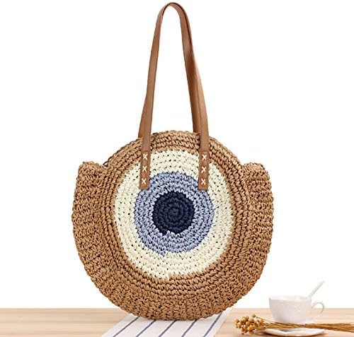 Straw Beach Bag for Women Summer Woven Tote Bag Rattan Handbag Hobo Bohemian Vacation Bags