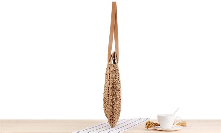 Straw Beach Bag for Women Summer Woven Tote Bag Rattan Handbag Shoulder Bag Hobo Bohemian - Image 3