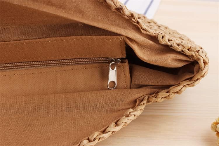 Straw Beach Bag for Women Summer Woven Tote Bag Rattan Handbag Shoulder Bag Hobo Bohemian - Image 7