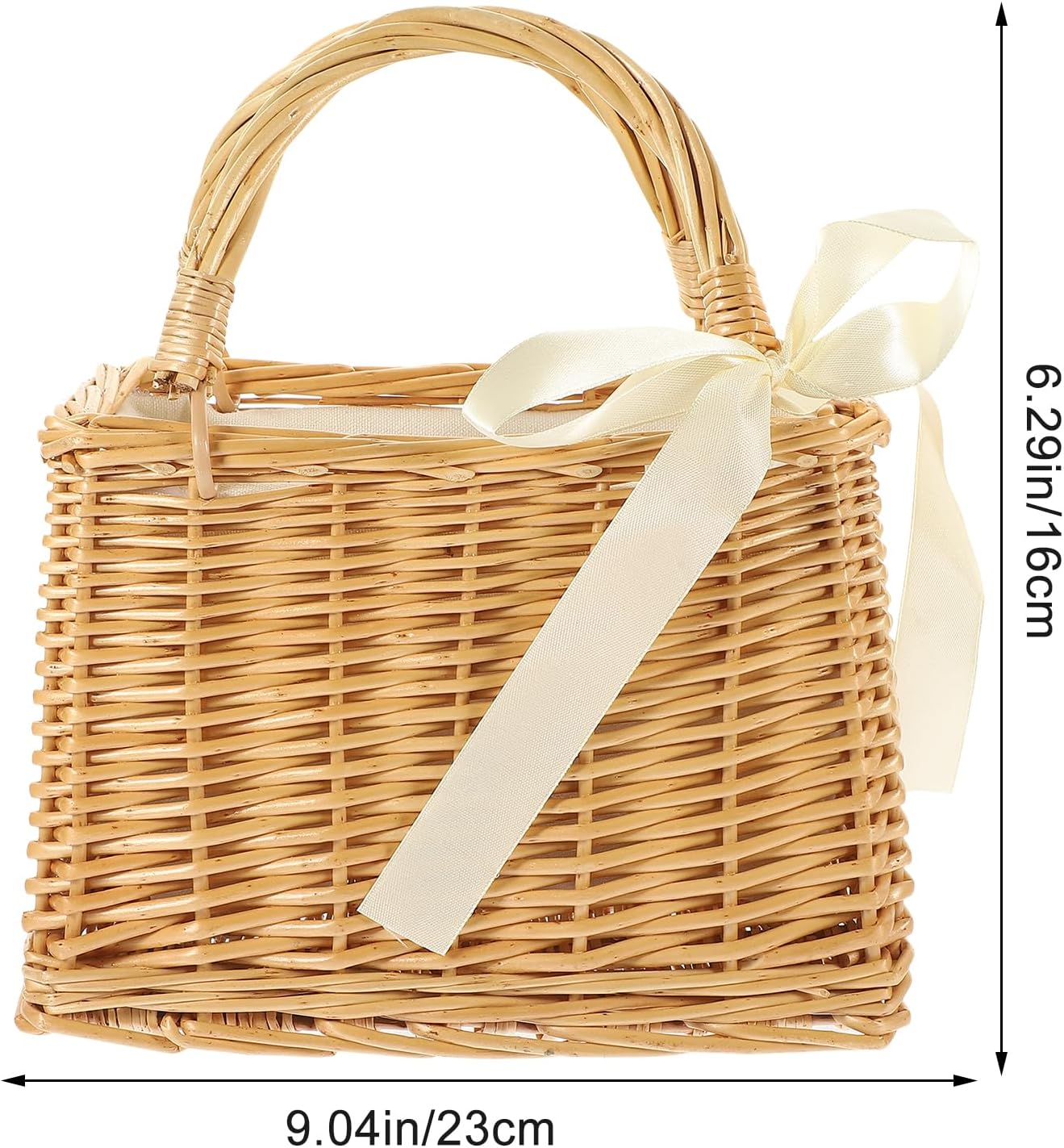 Straw Beach Bags Wicker Handbag Beach Rattan Woven Tote Handbags Top-handle Bags with Bow for Women Summer - Image 3