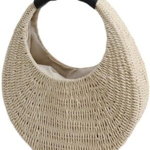 Straw Tote Beach Bags for Women Summer Beach Bags Woven rattan Handbags for Travel Vacation Holiday Shopping